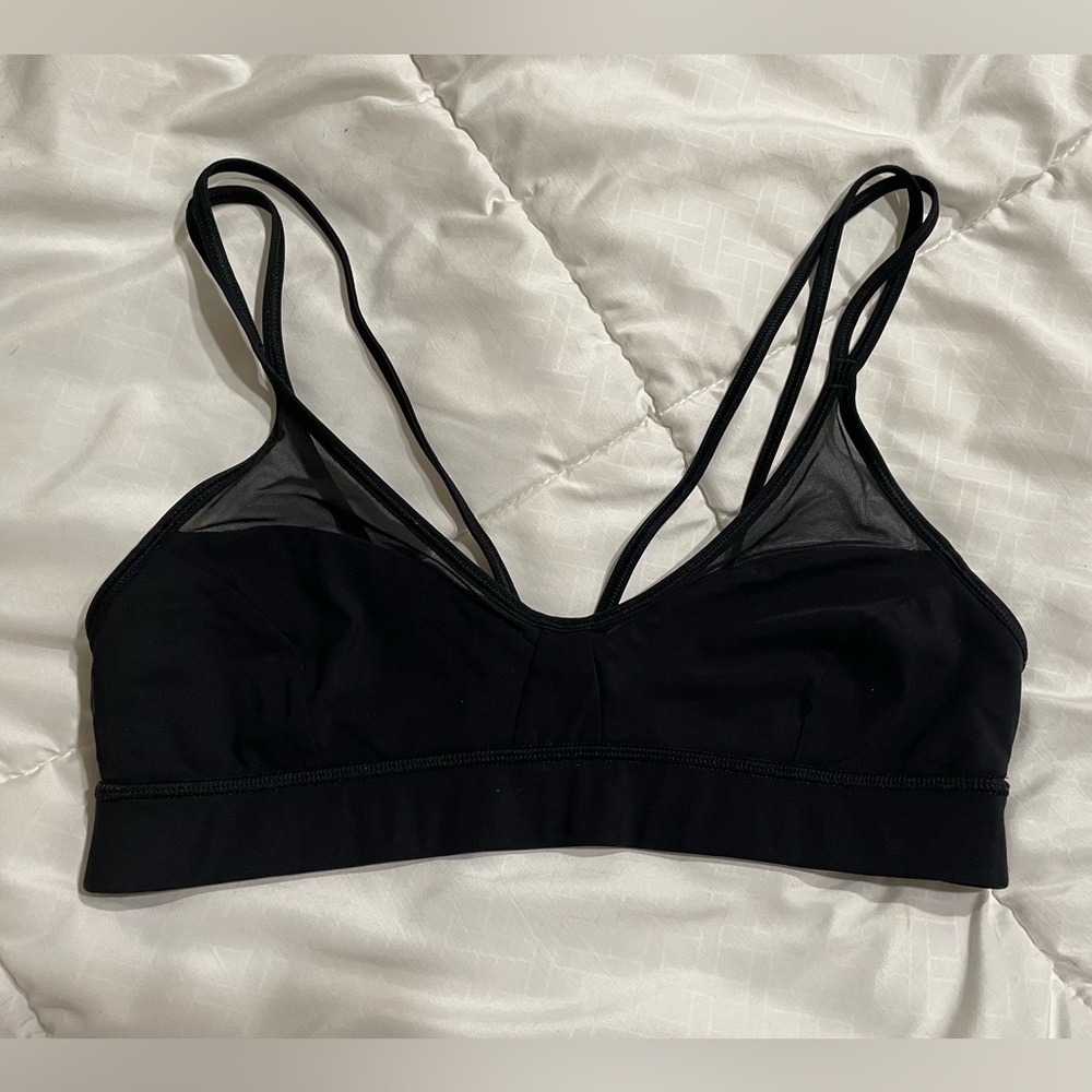 Lululemon Deep Stretch Black Mesh Sports Bra